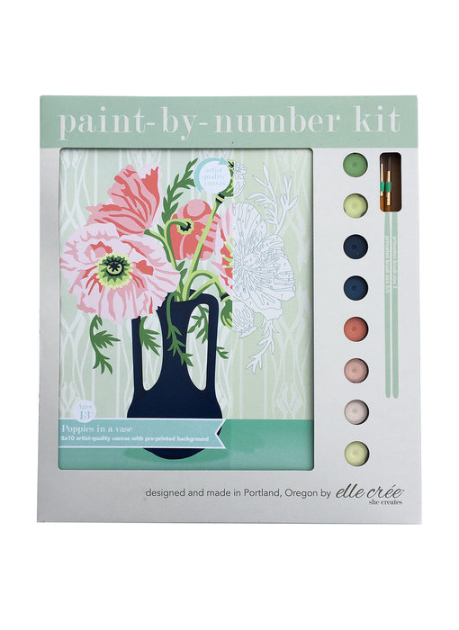 Poppies In Vase Paint-By-Number Kit
