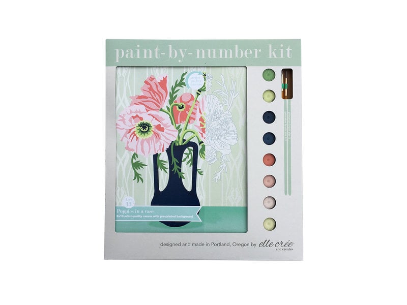 Elle Cree Poppies In Vase Paint-By-Number Kit