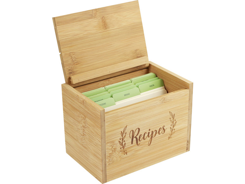 Peter Pauper Press Bamboo Recipe Box Set