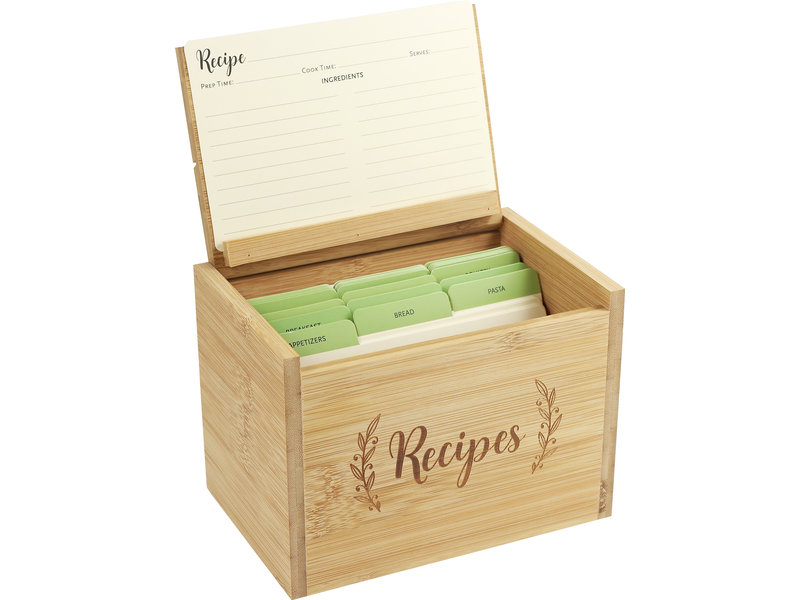 Peter Pauper Press Bamboo Recipe Box Set