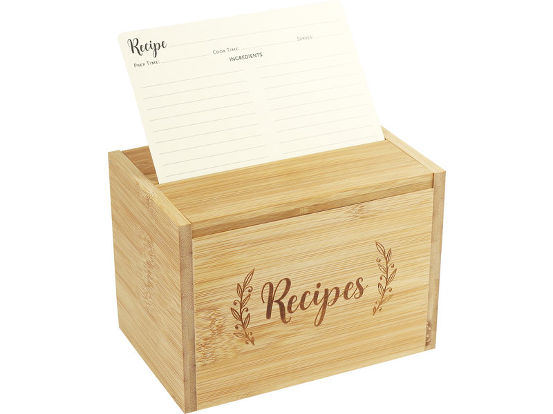 Peter Pauper Press Bamboo Recipe Box Set