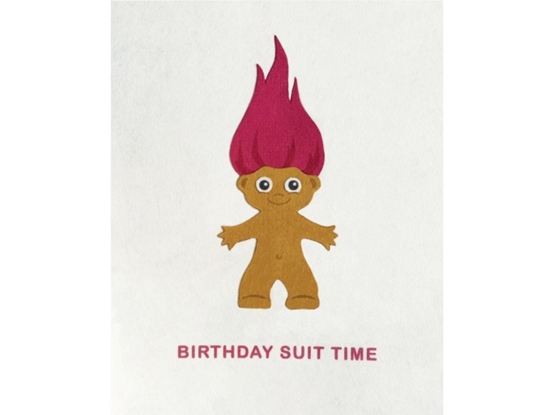 Good Paper Birthday Suit Time Card