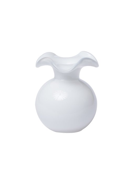 Hibiscus Glass White Bud Vase