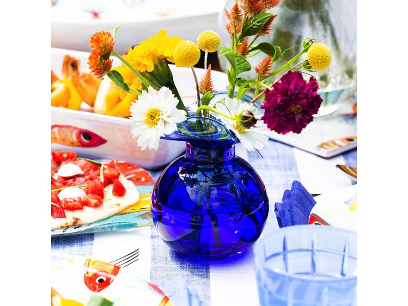 Vietri Incorporated Hibiscus Glass Cobalt Bud Vase