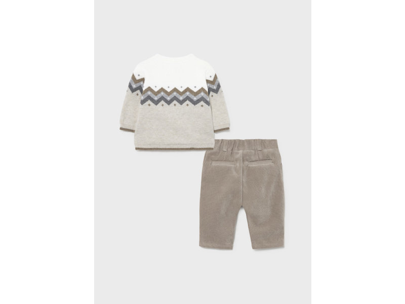 Mayoral Chevron Taupe Long Trousers with Sweater