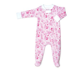 Chicago Zip Pink Baby Footie Pajamas