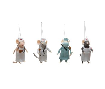 Wool Felt Medical Professional Mouse Ornament