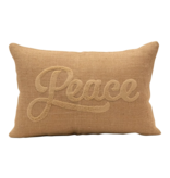 Creative Co-OP Peace Lumbar Pillow with Christmas Sayings