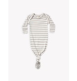Quincy Mae Ash Stripe Ribbed Knotted Baby Gown