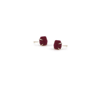 Ruby Raw Stone Earrings