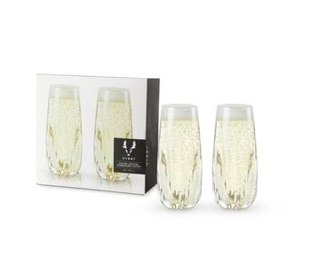 Cactus Crystal Stemless Champagne Flutes
