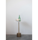 Creative Co-OP Metal Table with Marble and Metal Top