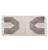 Bloomingville Woven Wool Blend Rug with Geometric Design and Fringe