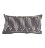 Bloomingville Cotton Lumbar Pillow with Appliqued Rope and Metallic Embroidery