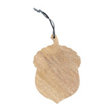 Creative Co-OP Mango Wood Acorn Shaped Cheese/Cutting Board with Leather Tie