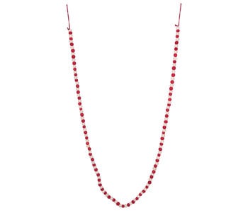 Red and White Wool Felt Ball Garland