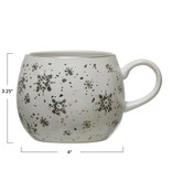 Creative Co-OP Hand Stamped Mug with Snowflake Pattern