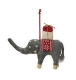 Creative Co-OP Wool Felt Elephant Ornament with Gifts