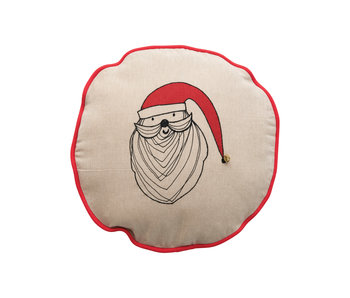 Cotton Chambray Pillow with Santa Claus