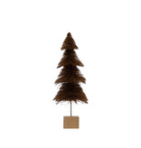 Creative Co-OP 4-1/2" Round x 11-1/2"H Sisal Bottle Brush Tree with Wood Base, Brown