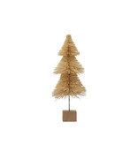 Creative Co-OP 4" Round x 10"H Sisal Bottle Brush Tree with Wood Base, Cream Color