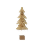 Creative Co-OP 4 1/2" Round x 11 1/2"H Sisal Bottle Brush Tree with Wood Base, Cream Color