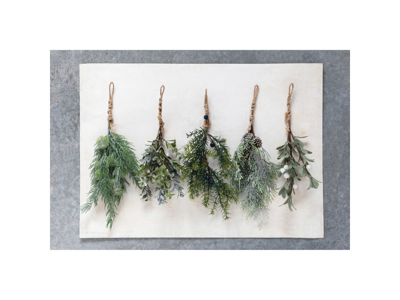 Creative Co-OP Hanging Faux Evergreen Bunch