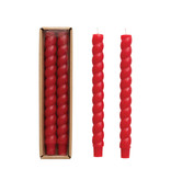 Creative Co-OP Red Unscented Twisted Taper Candles In Box