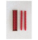 Creative Co-OP Red Unscented Twisted Taper Candles In Box