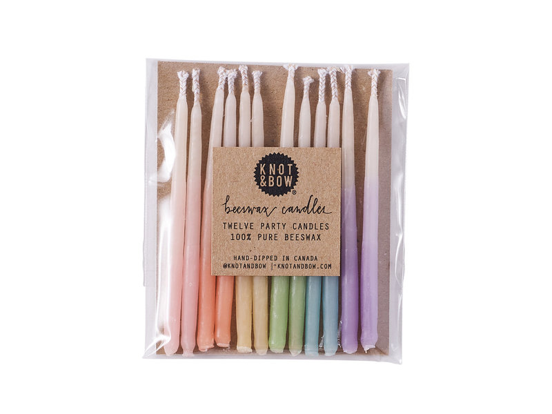 Knot & Bow Assorted Ombre Beeswax Birthday Candles