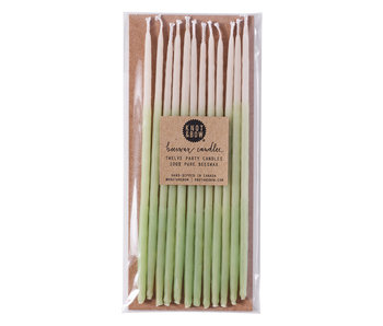 Tall Mint Ombre Beeswax Birthday Candles