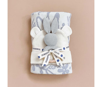 Bunny Baby Grey Gift Set | Blanket, Rattle Teether & Hat