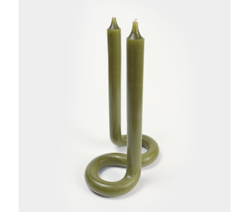 Olive Twist Taper Candle