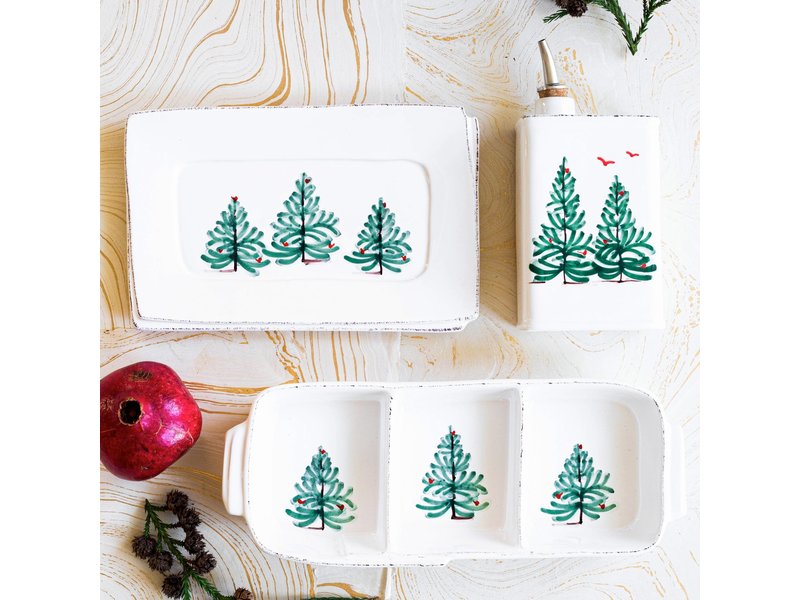 Vietri Incorporated Lastra Holiday Small Rectangular Tray