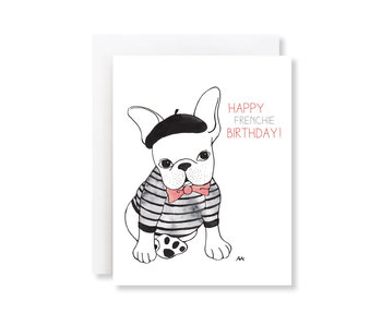 Striped French Bulldog Birthday Card