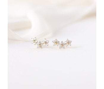 Blossom Climber Earrings Gold/Clear
