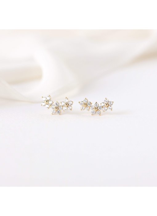 Blossom Climber Earrings Gold/Clear