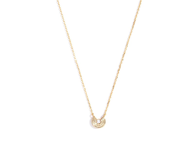 Splendid Iris Delicate Gold Medallion Necklace