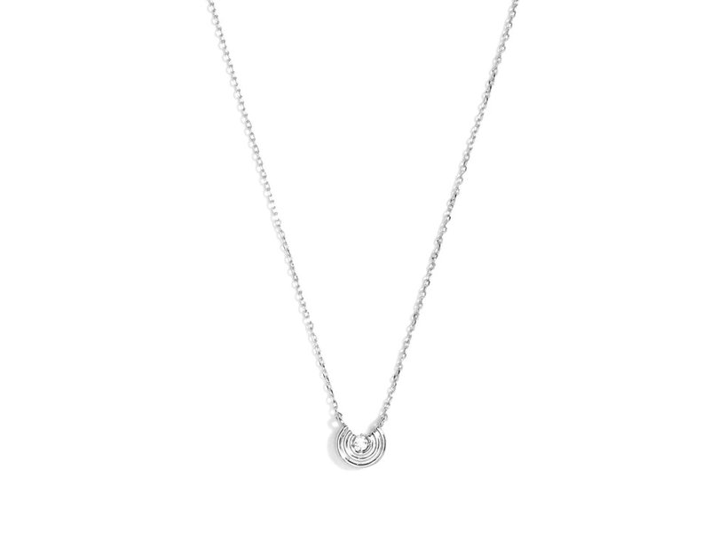 Splendid Iris Delicate Silver Medallion Necklace