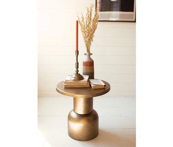 Antique Brass Metal Accent Table