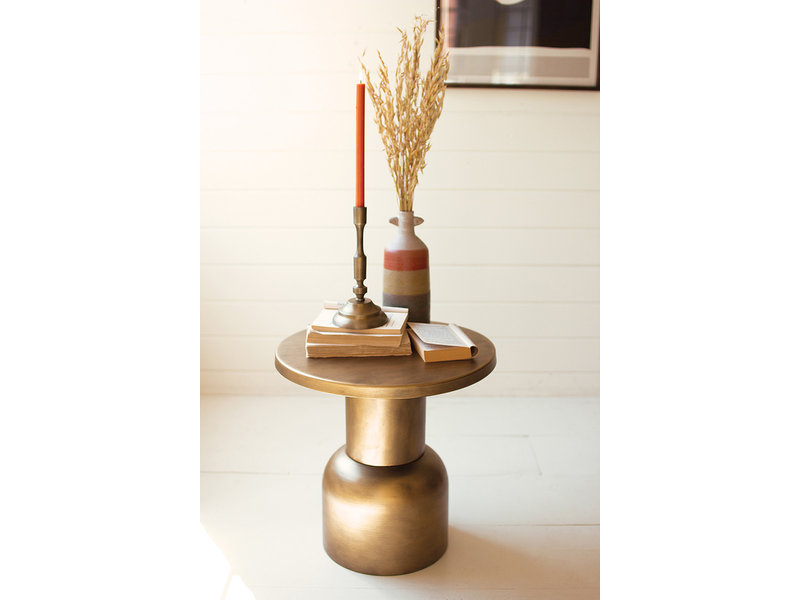 Kalalou Antique Brass Metal Accent Table