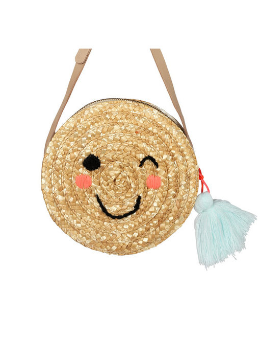 Emoji Cross Body Straw Bag