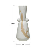 Bloomingville Stoneware Vase with Painted Design