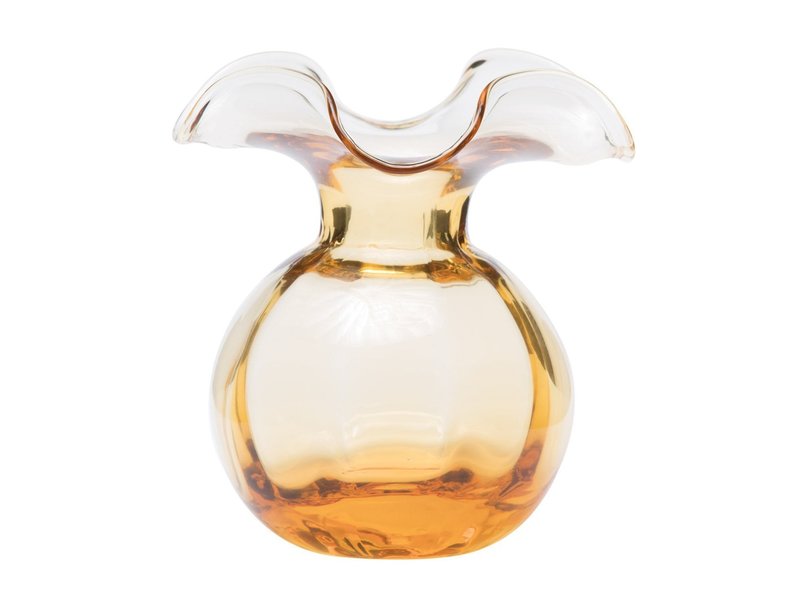 Vietri Incorporated Hibiscus Glass Amber Medium Fluted Vase