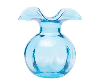 Hibiscus Glass Aqua Medium Fluted Vase