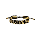 Love is Project Black and Gold Seed Bead LOVE Bracelet