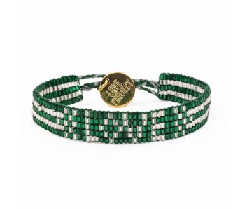 Green Seed Bead LOVE Bracelet