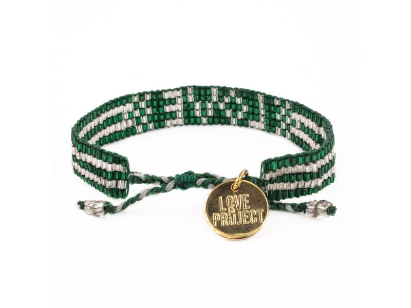 Love is Project Green Seed Bead LOVE Bracelet