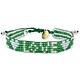 Emerald Seed Bead LOVE with Hearts Bracelet