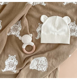 The Blueberry Hill Honey Bear Baby Gift Set | Blanket, Rattle Teether & Hat